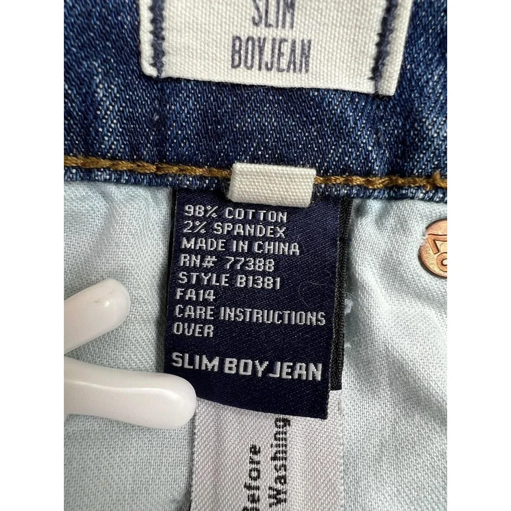 Madewell Slim Boyjean Jeans Womens 28 Blue Medium Wash Mid Rise Stretch Denim